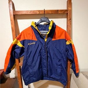 Vintage Columbia Raincoat - Blue, Orange, and Yellow